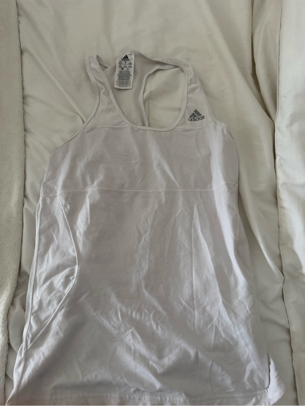 adidas White Performance Racerback Tank Top